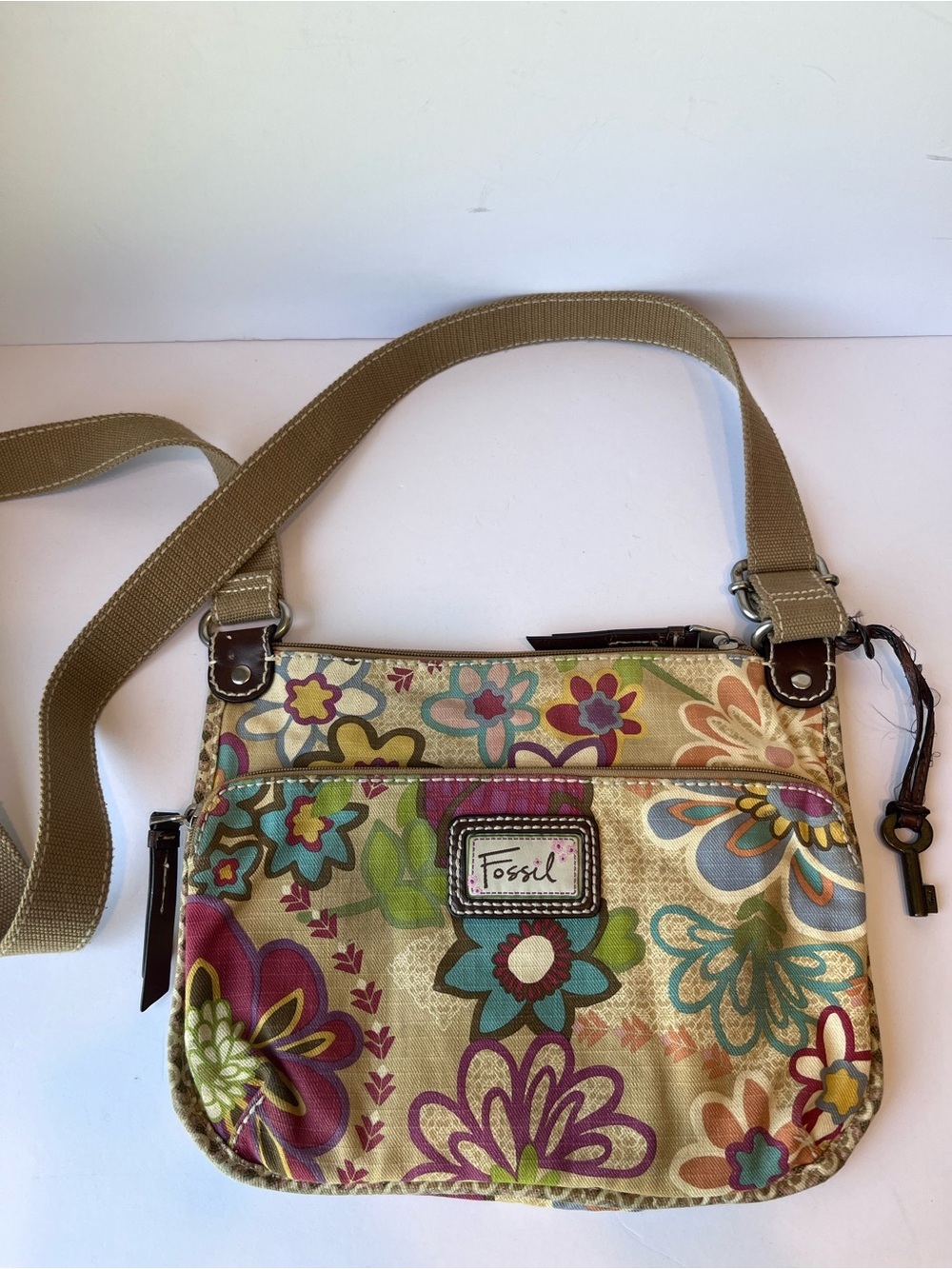 Vintage Fossil Y2K Crossbody Floral Boho Bag